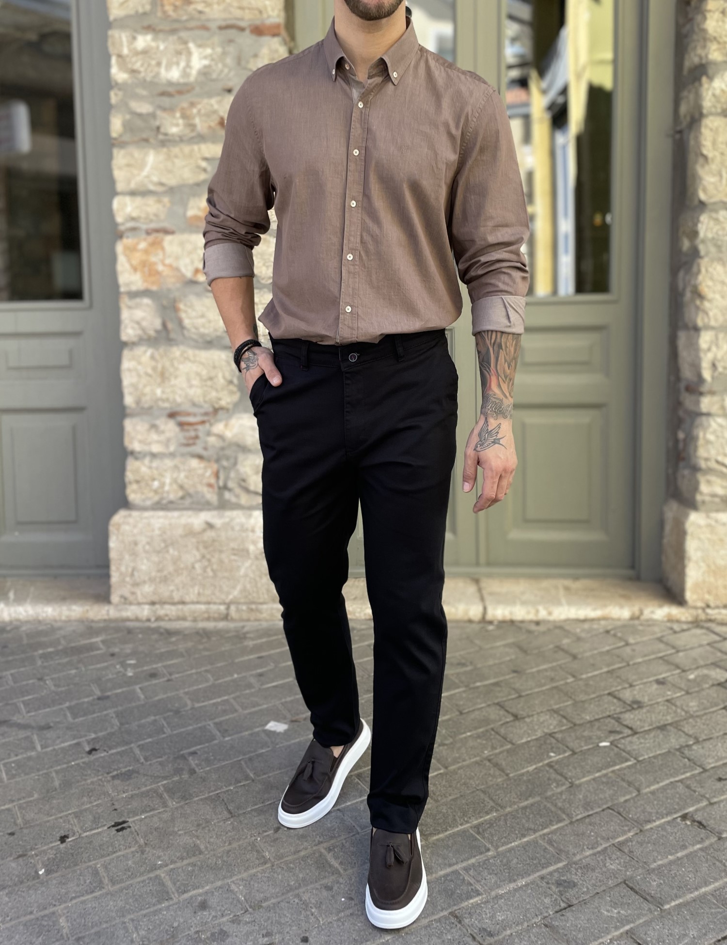Dynamo ανδρικό μπλε παντελόνι υφασμάτινο Chinos D1316B φωτογραφία